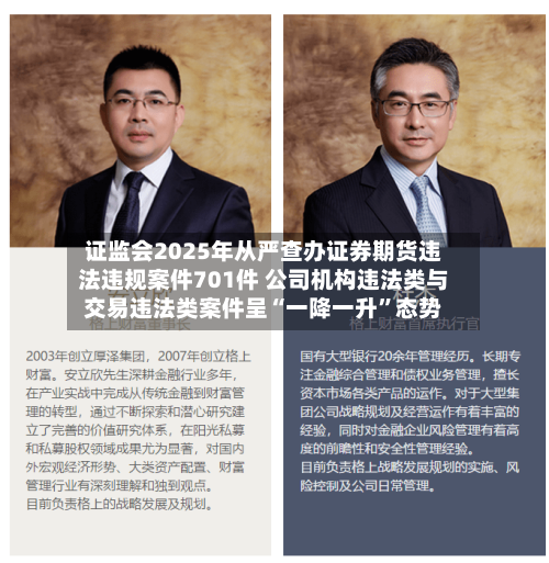 证监会2025年从严查办证券期货违法违规案件701件 公司机构违法类与交易违法类案件呈“一降一升”态势-第3张图片