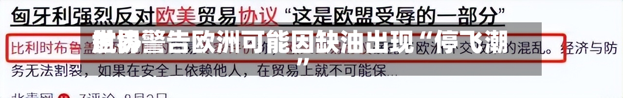 世界航协警告欧洲可能因缺油出现“停飞潮”-第3张图片