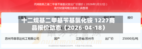 十二烷基二甲基苄基氯化铵 1227商品报价动态（2026-04-18）-第2张图片